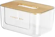 Napkin Dispenser Facial Tissue Dispenser Box Tissue Box Cover Dryer Sheet Dispenser for Car Bedroom Bathroom Vanity Office, Clear
