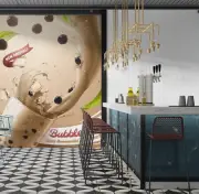 3D Pearl Tea G152 Bubble Tea Milk Tea Shop Wallpaper Wall Murals Self-adhesive