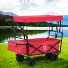Gardeon Garden Cart w/ Removable Canopy Trolley Camping Wagon Barrow Folding New