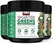 Force Factor Smarter Greens Superfoods Powder, 3-Pack, Greens Powder with Probiotics, Digestive Enzymes, Antioxidants, and Fiber, Superfood Powder, Support Digestion, Immunity, & Energy, 90 Servings