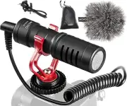 VXR10 Universal Video Microphone with Shock Mount Deadcat Windscreen Case for