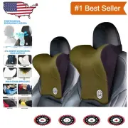 Memory Foam Neck Pillow Set for Comfortable Driving - 2 Pieces- Dark Green