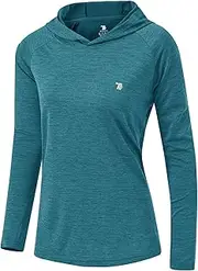 [TBMPOY] Womens UPF 50+ Sun Protection Hoodie Shirt Long Sleeve Fishing Hiking Outdoor UV Shirt Lightweight
