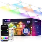 Smart Permanent Outdoor Lights, 100ft with 72 LED RGB String Lights, IP67 Wat...