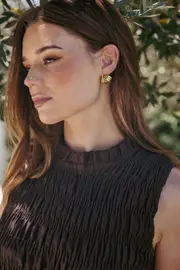 [PUP38] Marigold Earrings - Gold Gold