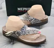 Mephisto Helen Panthera Brown Leather Sandals Slides Flat Womens Shoes 41 11 New