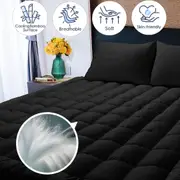 1000GSM Bamboo Charcoal Pillowtop Mattress Topper Protector Mattress Cover Single Size