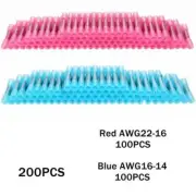 300/100pcs Heat Shrink Butt Wire Crimp Splice Seal Connector Terminal Red Blue