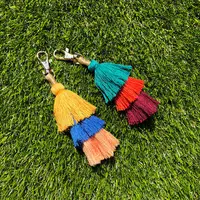 在飛比找蝦皮商城優惠-NXS 單束 草編包 手工 掛飾 彩色 毛球 流蘇 吊飾 藤