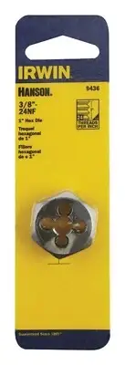 Irwin 9436 Hanson Machine Screw High Carbon Steel SAE Hexagon Die 3/8 in.-24 NF