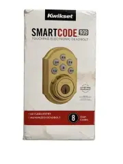 Kwikset SMARTCODE 909 Touchpad Electronic Deadbolt 99090-017 Polished Brass New
