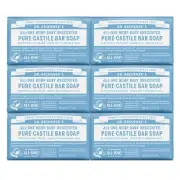 Dr. Bronner's - Pure-Castile Bar Soap (Baby Unscented, 5 oz, 6-Pack) -Made with