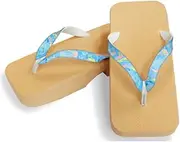 Hajime(一歩) [One Step] [Hajime] Geta Clogs, Soft and Water Resistant, Made of Sponge, 10.6 inches (27 cm), BE/Gradefrava x Blue, Gradeflower x Blue (Gradeflower x Blue/27), Gradiene Flower × Blue, 27.0 cm