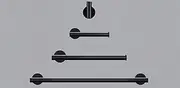 Housewares Suit Black Shelf Paper Towel Rack Bathroom Accessories Robe Hook Towel Bar Rack Rod Bathroom Hardware Bathroom Grab(MB-4 Set)