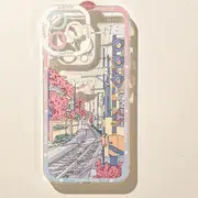 Cartoon Transparent Phone Case - iPhone 13 Pro Max / 13 Pro / 13 / 13 mini / 12 Pro Max / 12 Pro / 12 / 12 mini / 11 Pro Max / 11 Pro / 11 / SE / XS Max / XS / XR / X / SE 2 / 8 / 8 Plus / 7 / 7 Plus / 6 / 6 Plus BN2854E - Pink & Purple - iPhone 12 Pro