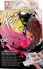 Sakura KOI Watercolors Pocket Field Sketch Box 24 Colors XNCW-24MPN