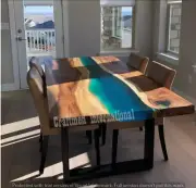 Blue River Table, Walnut Wood Epoxy table, Live Edge Wood, Home decor table top