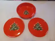 Waechtersbach Red Christmas Tree Serving Set Of 3 - Salad Bowl & 2 Large...