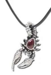 Scorpion Scorpio Zodiac Pendant Necklace Jewelry Garnet Color stone unisex new