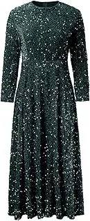 [Generic] Glitter Dress Women's Evening Dresses with Sequins Shiny Party Rave Dresses Glitter Carnival Party Costume Sparkle Festive Dresses Women's Skirt for Women, Green, XXL