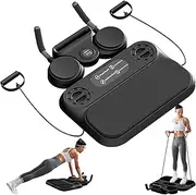 6 in 1 Pilates Reformer Board, Upgraded Pilates Reformer Machine with Digital Display, Adjustable Rope Resistance, Space Saving Fitness Accessories, for Strength Training, Abs and Full-Body Workouts