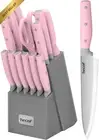 14-Piece Kitchen Knife Set with Wooden Block, Sharpener & Scissors