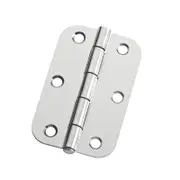 Lane 90mm Polished Chrome Plated Loose Pin Radius Butt Hinge - 20 Pack