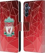 Head Case Designs Officially Licensed Liverpool Football Club Geometric Crest & Liverbird 2 Leather Book Wallet Case Cover Compatible with Samsung Galaxy A15
