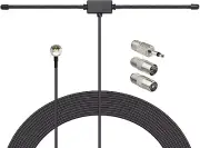 FM Radio Dipole Antenna 75Ohm F & 3.5mm for AV Audio Video Home Theater Receiver