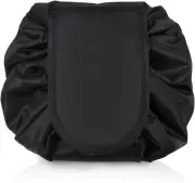 Lazy Drawstring Flat-Lay Cosmetic Makeup Bag for Women's Travel and