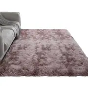 Catzon Soft Shaggy Area Rugs for Bedroom Non-slip Backing Tie Dye Carpet-Pink