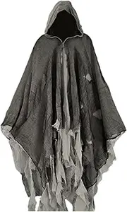 ａ aternee Costume Haunted Hooded Capes Creepy Hooded Cloak Grim Reaper Costume Set Halloween for Carnival Stage Performances Dress up