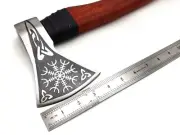 D2 STEEL CUSTOM HANDMADE HUNTING TOMAHAWK HATCHET AXE SAPELE WOOD GRIP & SHEATH