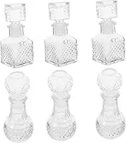 Outanaya 6Pcs Crystal Wine Decanter Transparent Whiskey for Tasting for Parties Family Gatherings and Stylish Aeration Bottles
