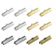 360Pcs Ribbon Crimp Clamp Ends 25mm Cord End Clasp for DIY Craft 6 Colors