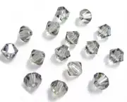 24 Swarovski Crystal Beads # 5328 Black Diamond 6MM