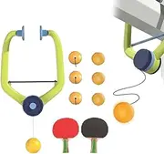 Door Ping Pong Game Over The Door, Adjustable Hanging Table Tennis Set, Hanging Table Tennis Trainer Portable Set with Racket and Balls, Door Jam Pingpong Starter Kit for Kids