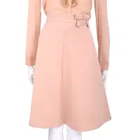 在飛比找Yahoo奇摩購物中心優惠-RED VALENTINO 粉橘色蝴蝶結飾及膝裙