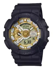 Casio G-SHOCK GA110CD-1A9 Men's XL 3D Matte Black Gold Silver Analog-Digi Watch