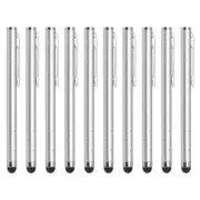 10pcs Glitter Stylus Pens for Touch Screens Metal Capacitive Pen, Silver