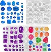 2 Pcs Jewelry Resin Molds, FineGood Resin Mold Silicone Gem Jewelry Casting Resin Molds Silicone Molds for Epoxy Resin Earring, Pendant, Jewelry Making