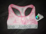 Girls justice sport bra size 26 new pink tye dye