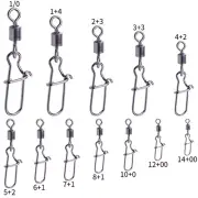 50pcs/Pack Fishing Swivels Connector Pin Snap Rolling for Flies Hook Tackle