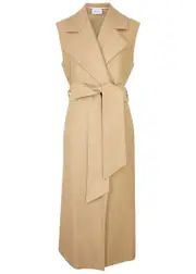 Harris Wharf London Sleeveless Belted Wool Coat - Beige - IT48 (UK16 / XL) IT48 (UK16 / XL)