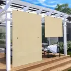 Foldable Shade UV Blind Screen Safety Patio Outdoor Deck Gazebo Porch Beige