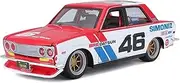 Die-cast 1:24 1971 for Datsun 510 JD Drift Edition Alloy Car Model Die-Casting Static Miniature Vehicle Model Collection Miniature Vehicle(1971 Yellow)