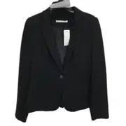 Target Smart Casual Black Ponti Button Up Fully Lined Blazer Ladies Size 12 NEW