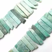 Green Amazonite Graduated Slice Stick Points Beads Approx 25-50mm 15.5" Strand