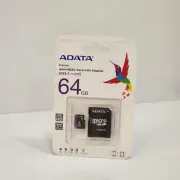 ADATA 64GB Micro Memory Card Flash Memory Storage Data Capacity Information