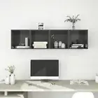 4 Pcs Cube Shelf Set High Gloss Hanging Display Cabinet Storage Organizer Unit